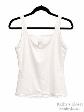 White Smoothing V-Neck Tank Cami Size Large